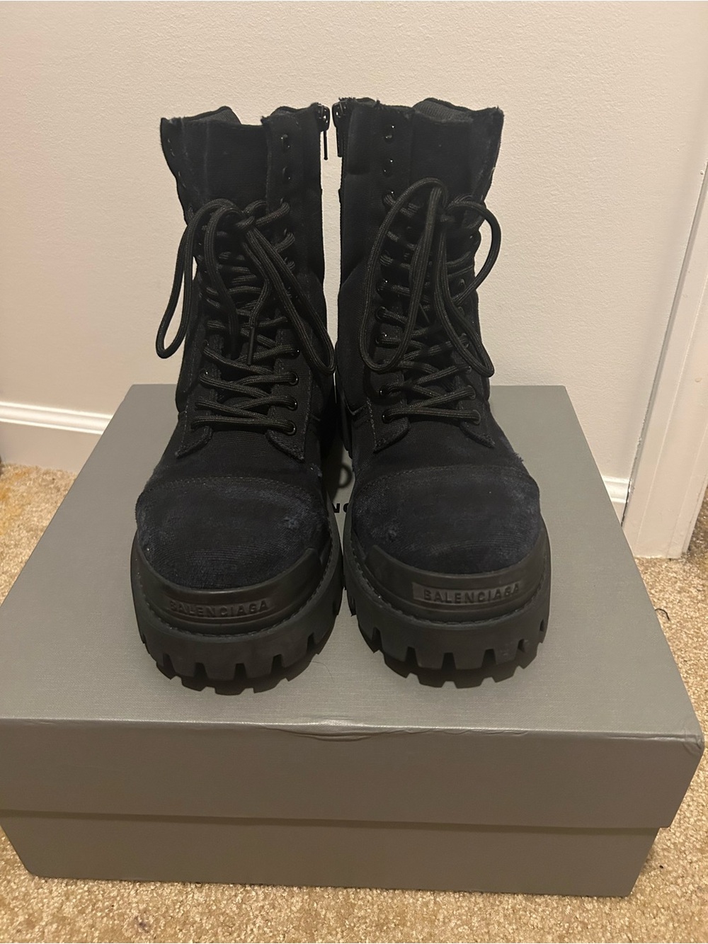 Balenciaga Black Combat Boots